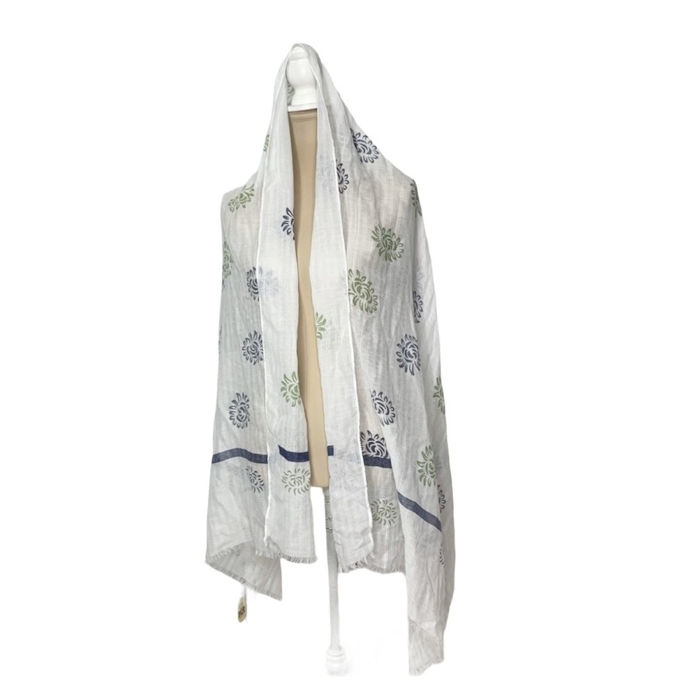 Women’s Scarf Wrap White Floral Lenox Glad Rags